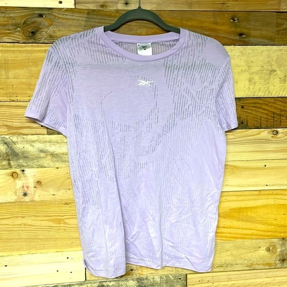 Reebok size medium speed wick slight transparent purple workout shirt - Picture 1 of 6